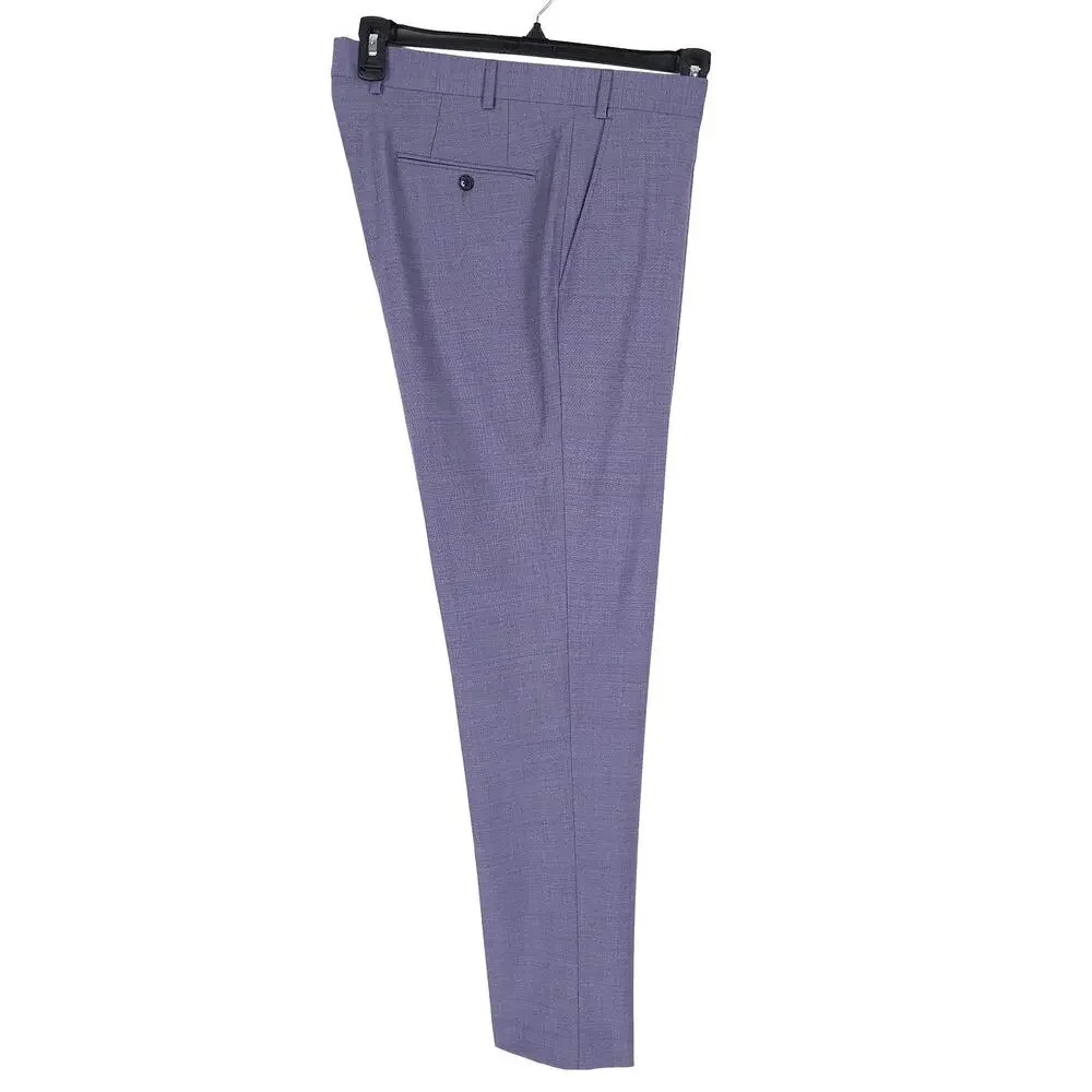 Bar III Mens Slim Fit 2 Piece Suit 36R 32x30 Lavender Purple Solid Stretch Wool